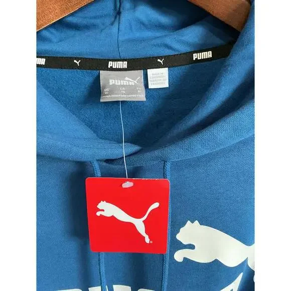 PUMA Blue Men's Hoodie with Logo - Picture 3 of 8